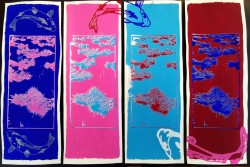 Tetraptychon Reisfeld und Koi