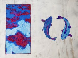 Blue Koi and Ricefield