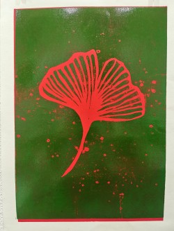 Red on Green Ginkgo I