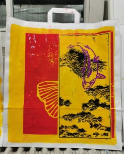 Purple Koi in Ricefield Bag