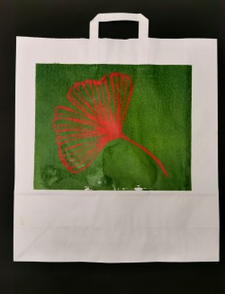 Red on Green Koi Bag