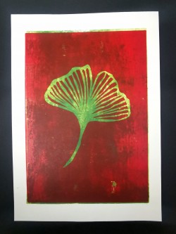 Green and Red Ginkgo I