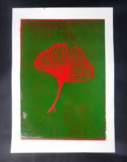 Red on Green Ginkgo II