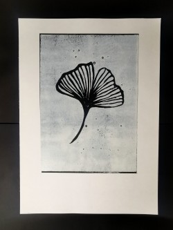 Black on White Ginkgo