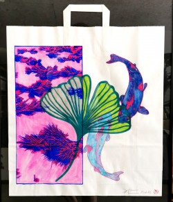 Two Blue Koi's Bag