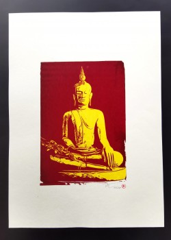 Dark Red and Yellow Buddha