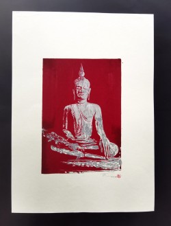 Dark Red and Grey Buddha